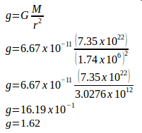 Acceleration due to gravity – problems and solutions 4