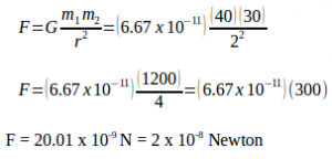 Newton's law of universal gravitation – problems and solutions 1