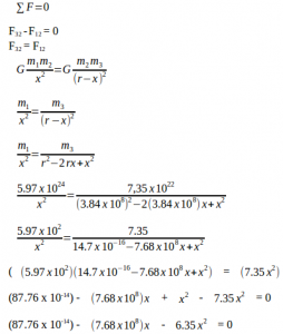 Newton's law of universal gravitation – problems and solutions 4