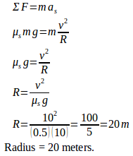 Centripetal force – problems and solutions 3