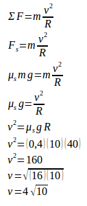 Centripetal force – problems and solutions 9