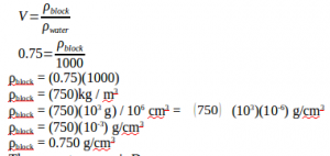 Density and floating in equilibrium – problems and solutions 1
