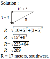 Vector displacement – problems and solutions 6