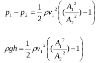 The application of Bernoulli's principles and Bernoulli's equations 12