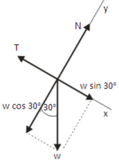 Equilibrium of bodies connected by cord and pulley – application of Newton's first law problems and solutions 2