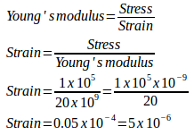 Stress, strain, Young's modulus sample problems with solutions 9