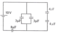 Series and parallel capacitors circuits – problems and solutions 3