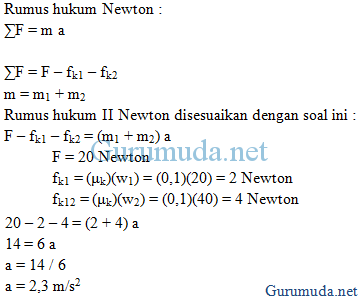 Contoh soal Hukum Newton 13